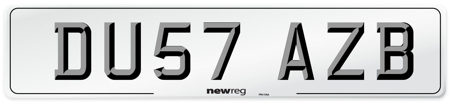 DU57 AZB Number Plate from New Reg
